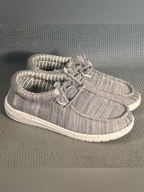 Hey Dude Kid’s Wally Stretch Sox Gray Comfort Shoes Size 2